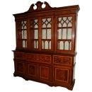 24.7181Antique English Inlaid Mahogany Bookcase
