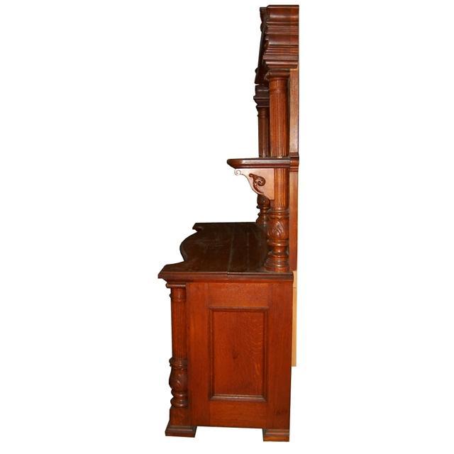26.5759 19th C. American Quartersawn Oak Sideboard