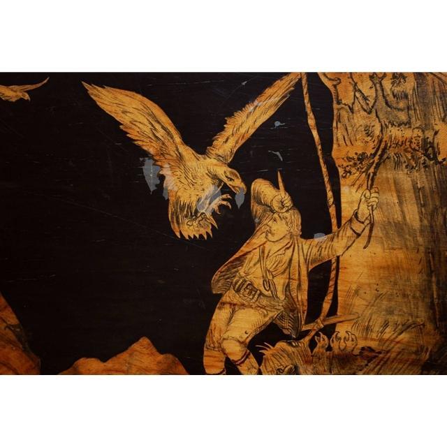 7704 German Black Forest Marquetry Table c. 1880