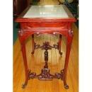 13.6268 Art Nouveau Table with Inset Marble Top