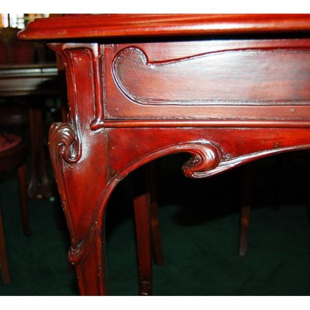 13.6268 Art Nouveau Table with Inset Marble Top