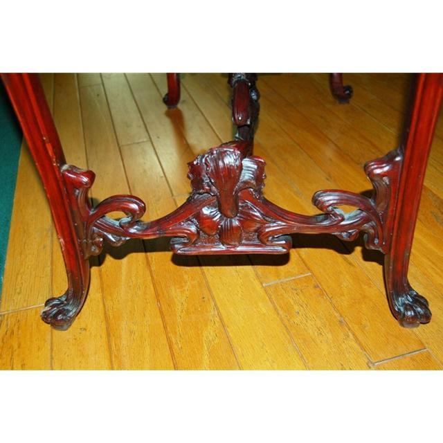 13.6268 Art Nouveau Table with Inset Marble Top