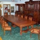 6484 19th C. 15-Piece Italian Walnut Mannerist Style Figural Carved Dining Set