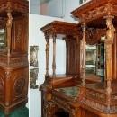 6484 19th C. 15-Piece Italian Walnut Mannerist Style Figural Carved Dining Set