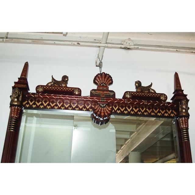 6932 Carved Egyptian Revival Over Mantel Mirror