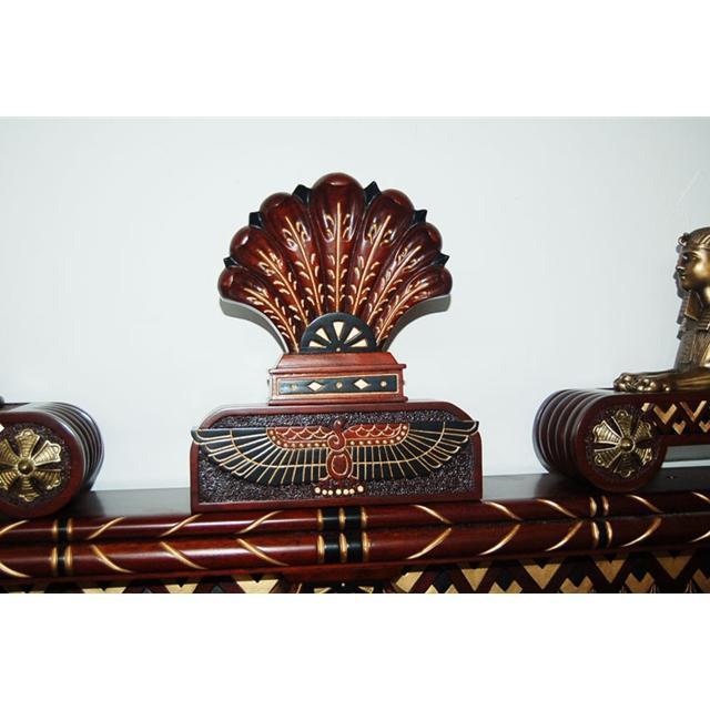 6932 Carved Egyptian Revival Over Mantel Mirror