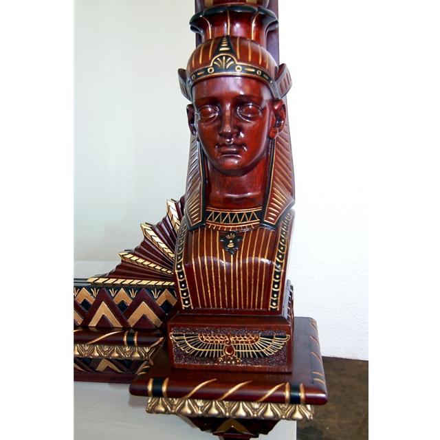 6932 Carved Egyptian Revival Over Mantel Mirror