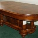 11.4562 Burled Walnut Rectangular Table with Curved Edges