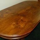 11.4562 Burled Walnut Rectangular Table with Curved Edges
