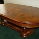 11.4562 Burled Walnut Rectangular Table with Curved Edges