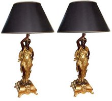 56.6654 Pair of Figural Bronze Lamps