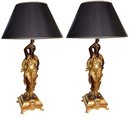 56.6654 Pair of Figural Bronze Lamps