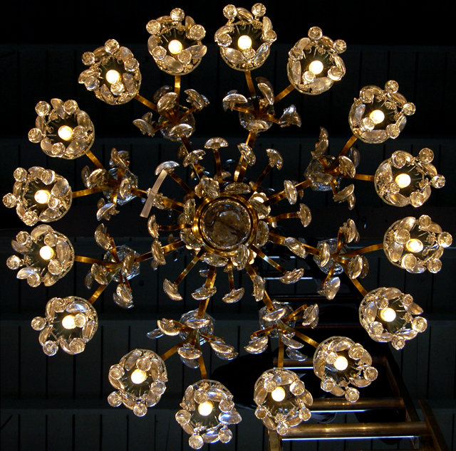 57.6678 19th C. Bronze and Crystal Chandelier