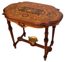 17.6684 19th C. Mid-Sized Inlaid American Victorian Center Table