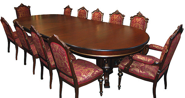 42.5424 13-Pc. Walnut Renaissance Revival Dining Set c. 1880