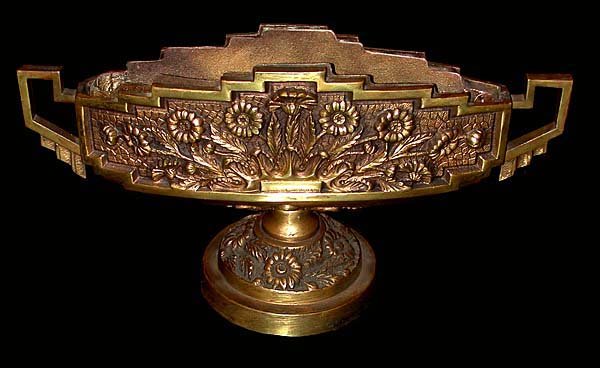 82.6147 3 Piece Bronze Candelabra Set with Center Bowl