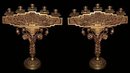 82.6147 3 Piece Bronze Candelabra Set with Center Bowl