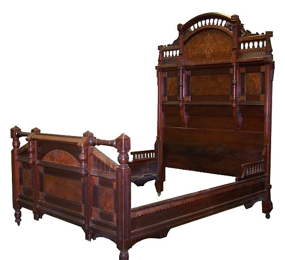 50.6724 American Eastlake Inlaid Bedset by Berkey & Gay