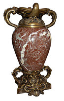 83.6636 Pair of Marble and Bronze Urns.