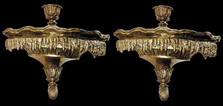 60.4438 Pair of 19th C. Bronze Wall Sconces