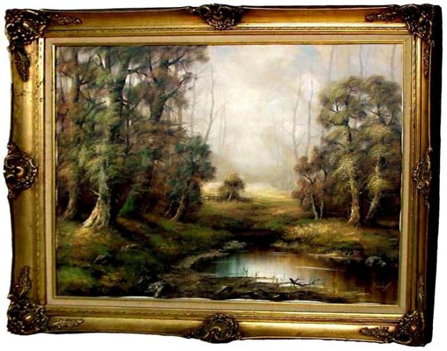 77.6743 Wonderful Early 20th C. Oil on Canvas Landscape
