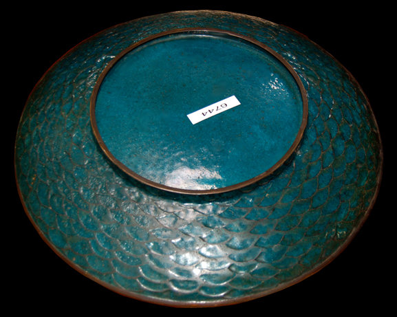 82.6744 19th C. Cloisonné Charger with Birds & Flowers