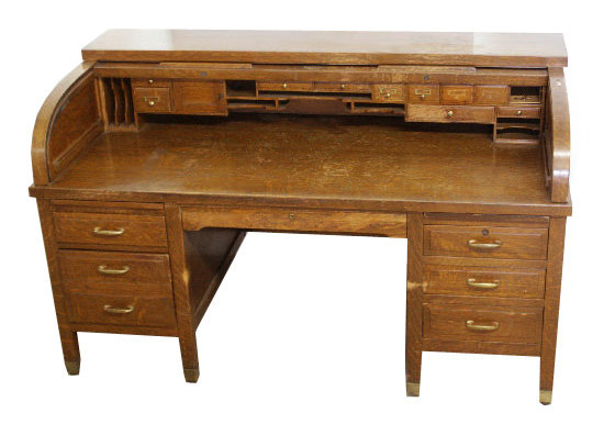 12.4144 Antique American Banker's Golden Oak