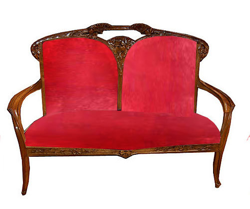 37.6768 French Art Nouveau 5 Pc Salon Parlor Set