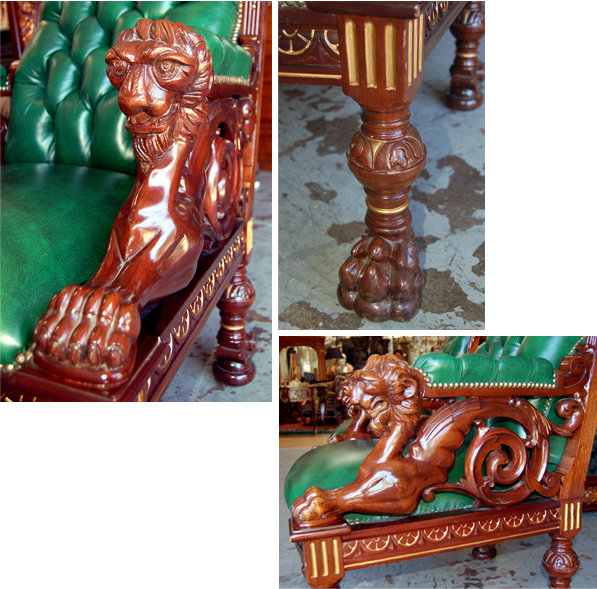 37.6768 French Art Nouveau 5 Pc Salon Parlor Set