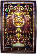 74.6762 19th C. American Stained Glass Landing Window