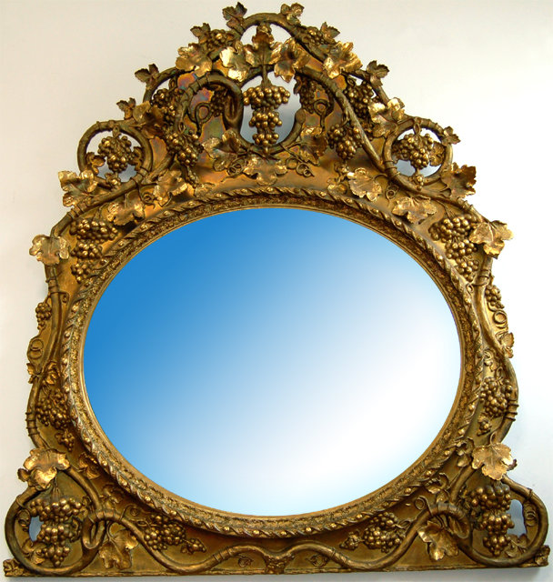 6791 Rococo Gilded Grapevine Overmantel Mirror