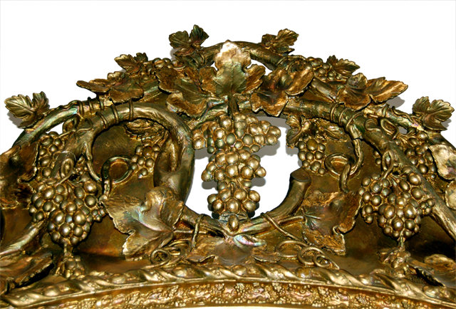 6791 Rococo Gilded Grapevine Overmantel Mirror