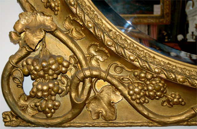6791 Rococo Gilded Grapevine Overmantel Mirror