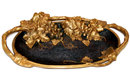 6802 Antique Oval Bronze Plate with Grapes & Leaves