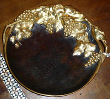 6804 Bronze Plate with Grape Vine