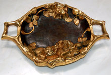 6805 Round Bronze Plate with Grape Vines