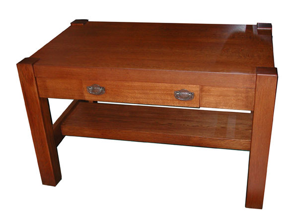 11.4847 Oak Mission Table with Center Drawer c. 1910