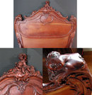6924 Two-Piece Carved Walnut French Rococo Bedroom Set