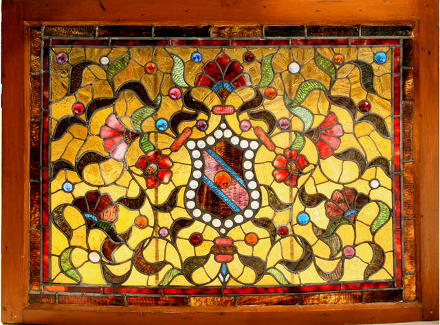6934 Pair of American Victorian Stained Glass