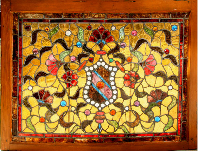 6934 Pair of American Victorian Stained Glass