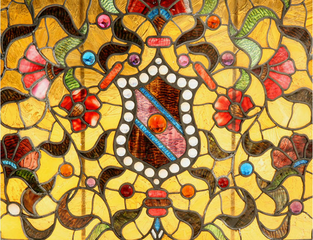 6934 Pair of American Victorian Stained Glass