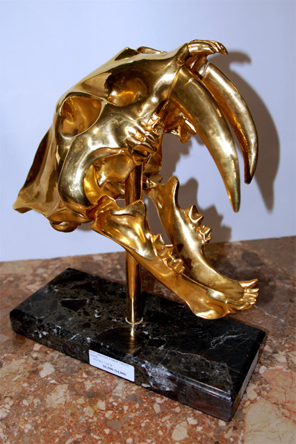 6957 Bronze Saber-Toothed Tiger Skull
