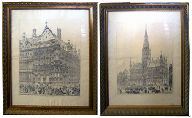 6959 Pair of Framed Church Prints