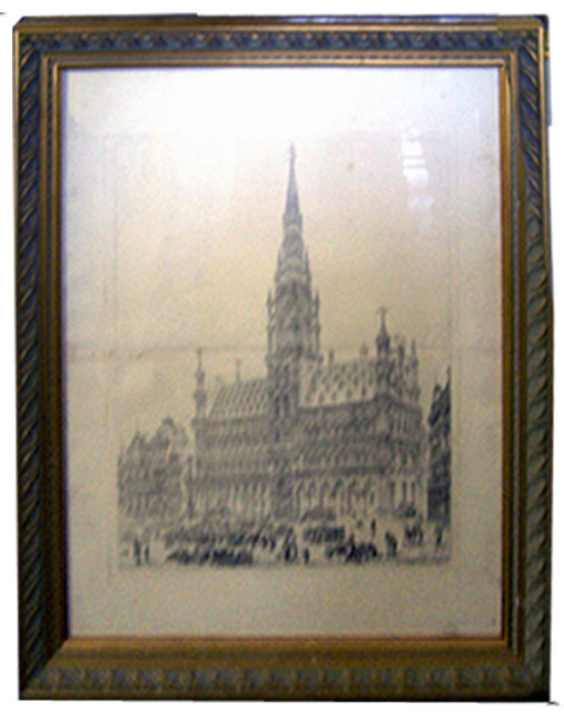 6959 Pair of Framed Church Prints