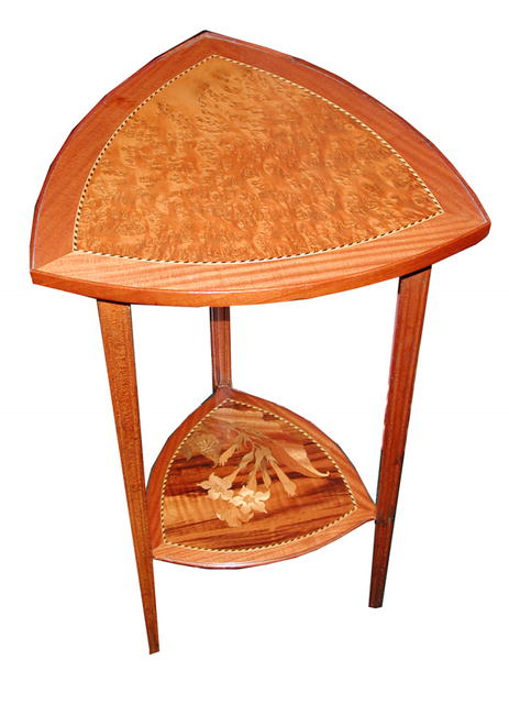 19.01099 Antique 19th C. Inlaid Art Nouveau Side Table