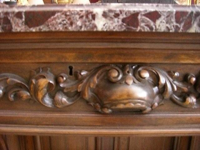 Carved Console with Marble Top