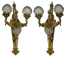 Pair of French Bronze Winged Sconces