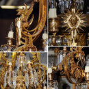 6997 Gilt Bronze Griffin Chandelier