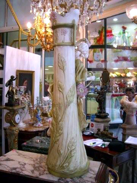 6998 Large Art Nouveau Lady Urn