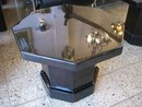 7019 Pair of Black Octaganal Side Tables
